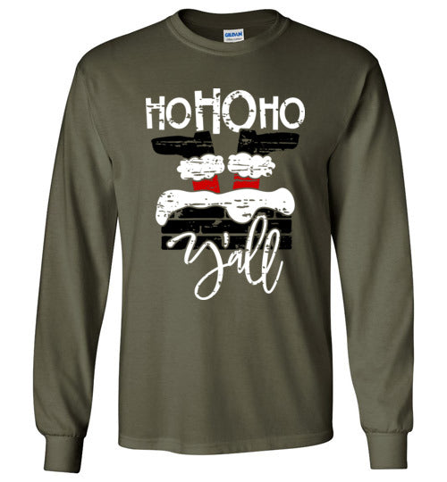 Ho Ho Ho Yall Long Sleeve Tshirt