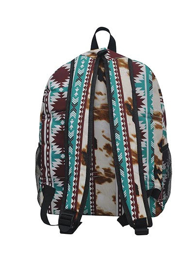 Cow Aztec School Size Backpack