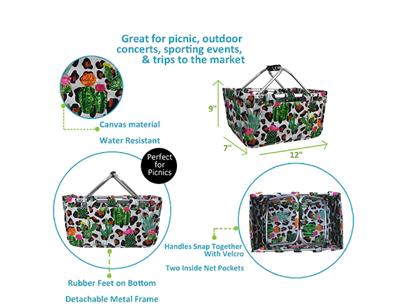 Floral Anchor Shopping / Picnic Basket