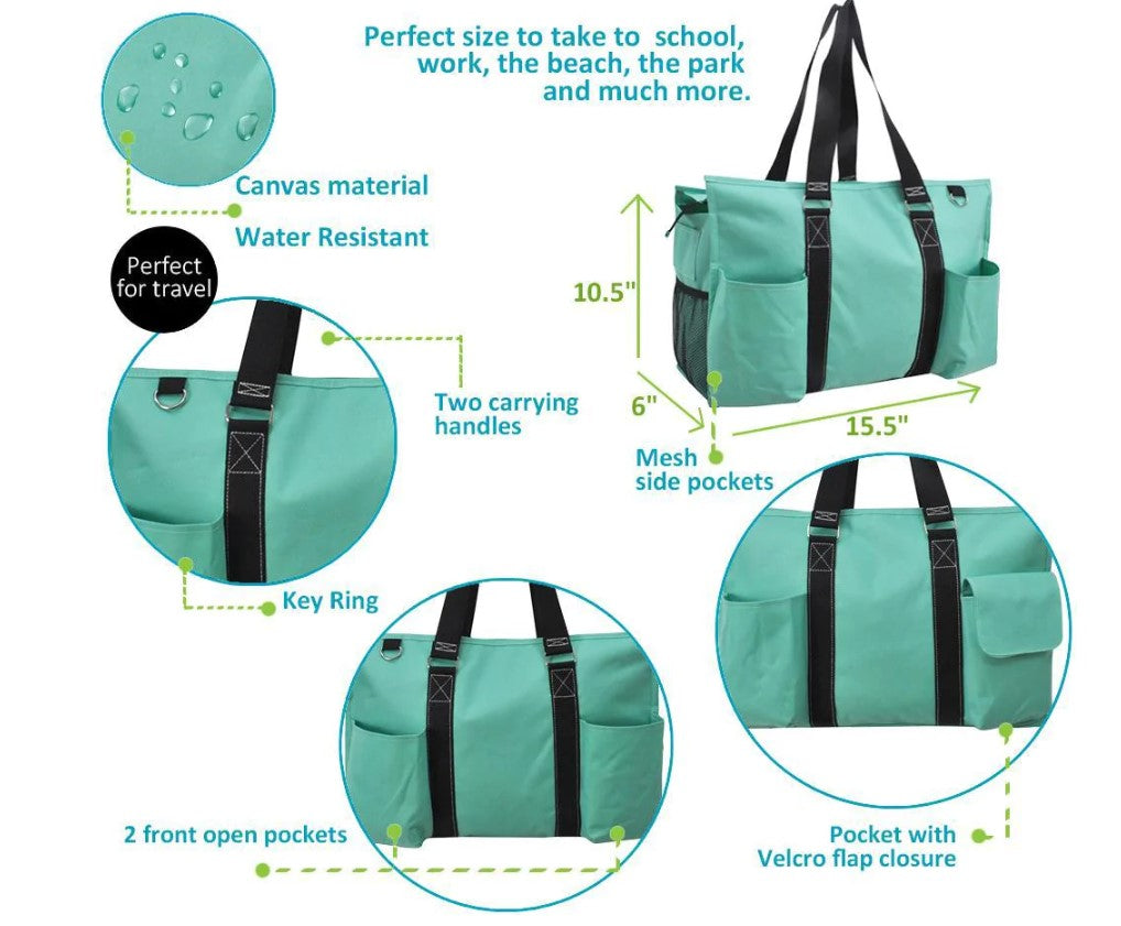 Solid Mint Medium Utility Tote