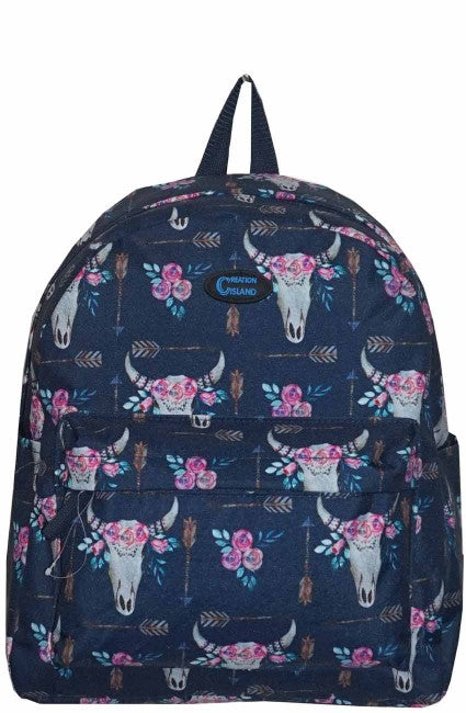 Boho Skull School Size Backpack