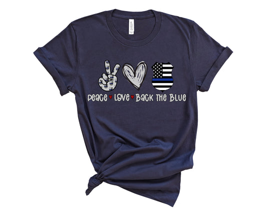 Peace Love Back the Blue Unisex T-Shirt