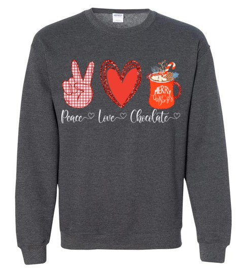 Peace Love Chocolate Crewneck Sweatshirt