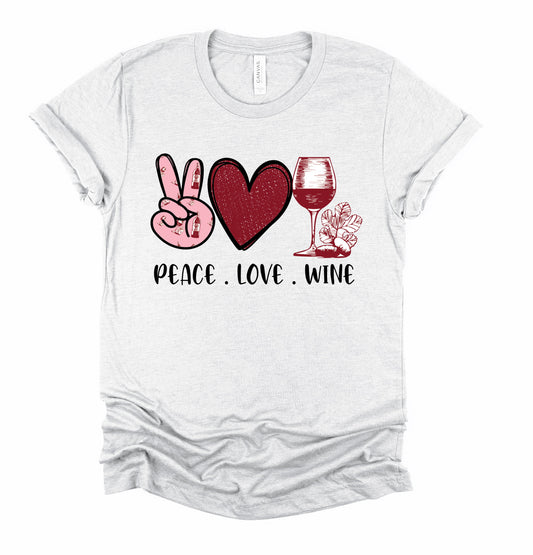 Peace Love Wine Graphic Tshirt