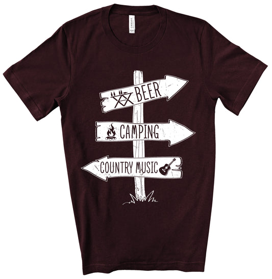 Beer Camping Country Music Graphic Tshirt