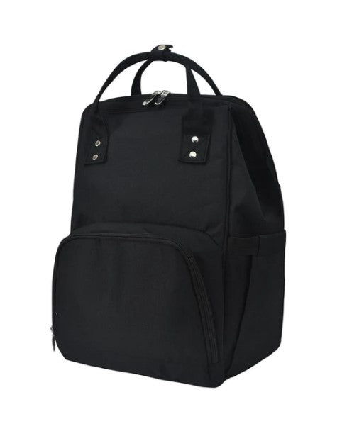 Solid Black Diaper / Backpack / Travel Bag