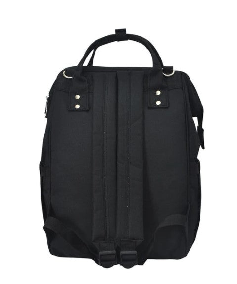 Solid Black Diaper / Backpack / Travel Bag