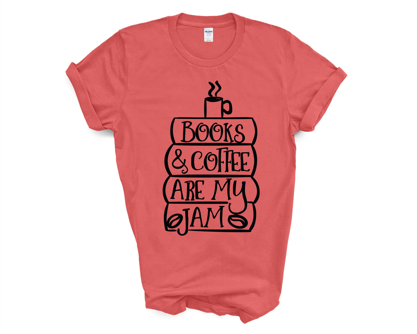 Books & Coffee Graphic T-Shirt