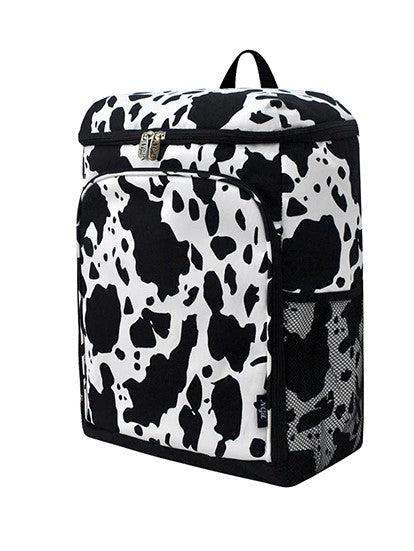 Black and White Cow Insulated Cooler Backpack