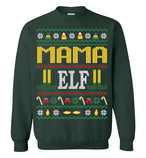 Mama Elf (Ugly Sweater) Crewneck