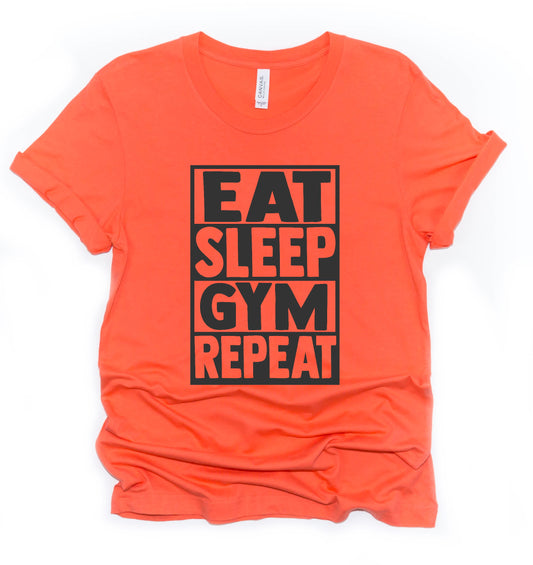 Eat Sleep Gym Repeat Graphic T-Shirt