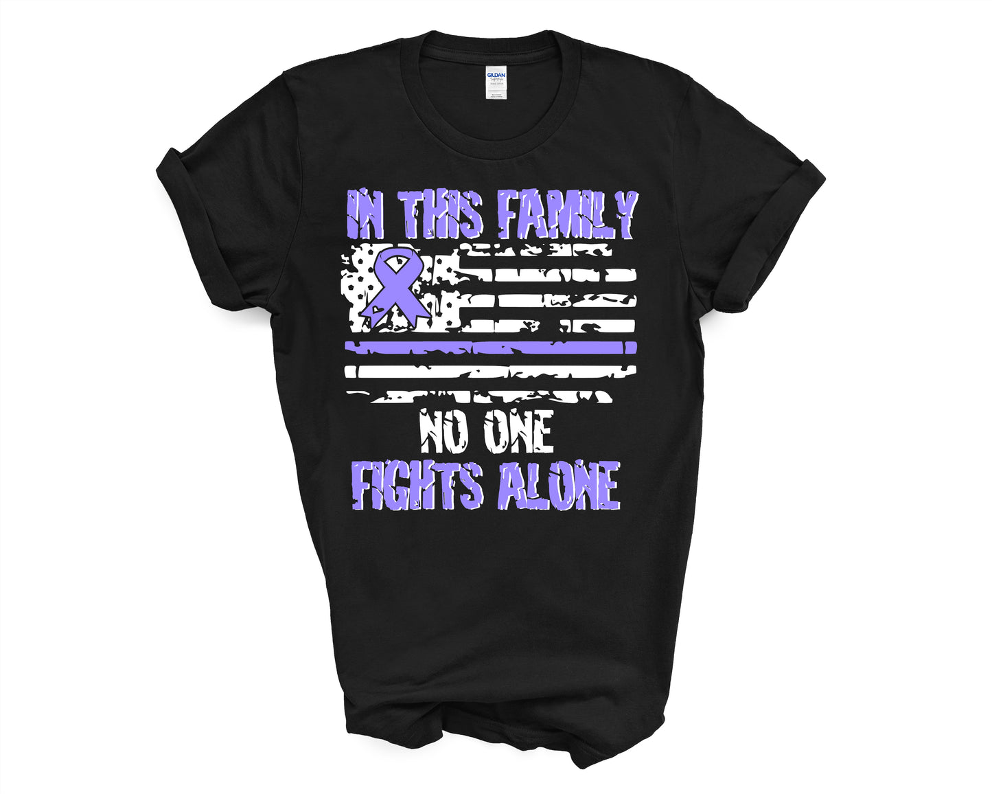 Lavender Ribbon - No One Fights Alone Graphic Tshirt