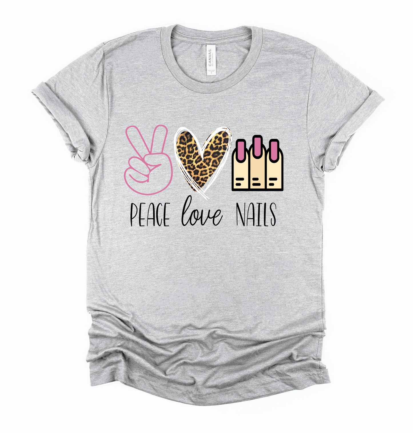 Peace Love Nails Unisex Tshirt