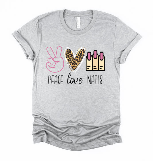 Peace Love Nails Unisex Tshirt