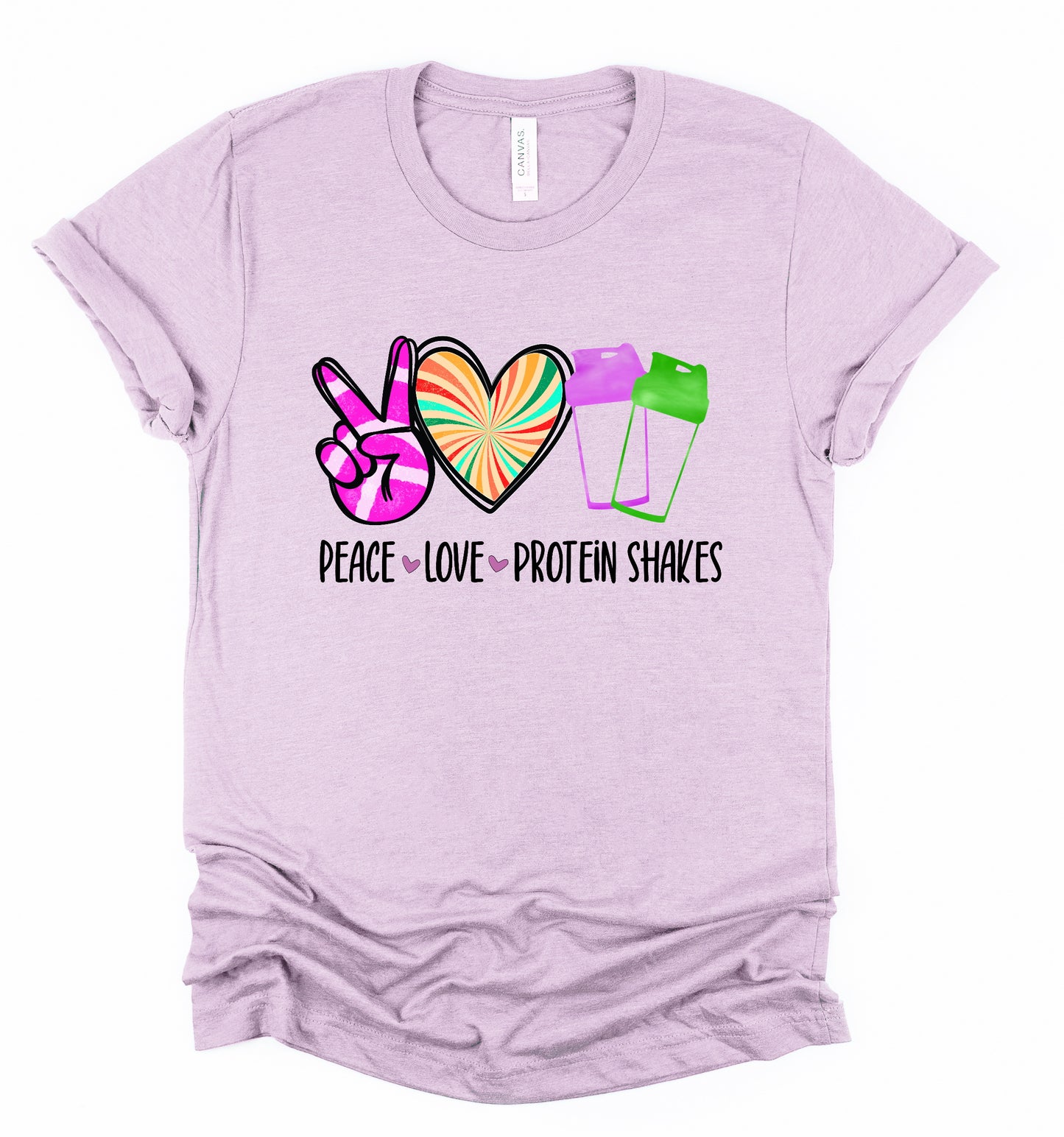 Peace Love Protein Shakes Graphic Tshirt