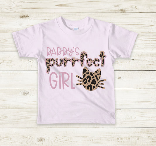 Daddys Purrfect Girl Youth Unisex Tshirt