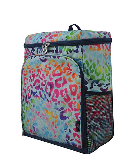 Rainbow Cheetah Insulated Cooler Backpack