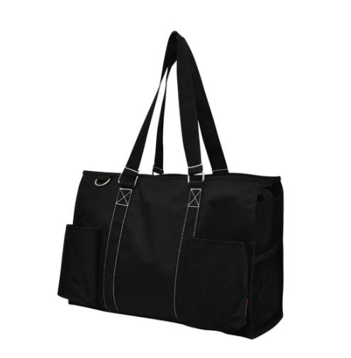 Solid Black Medium Utility Tote