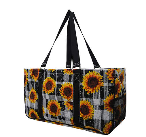 Plaid Sunflower Carry All