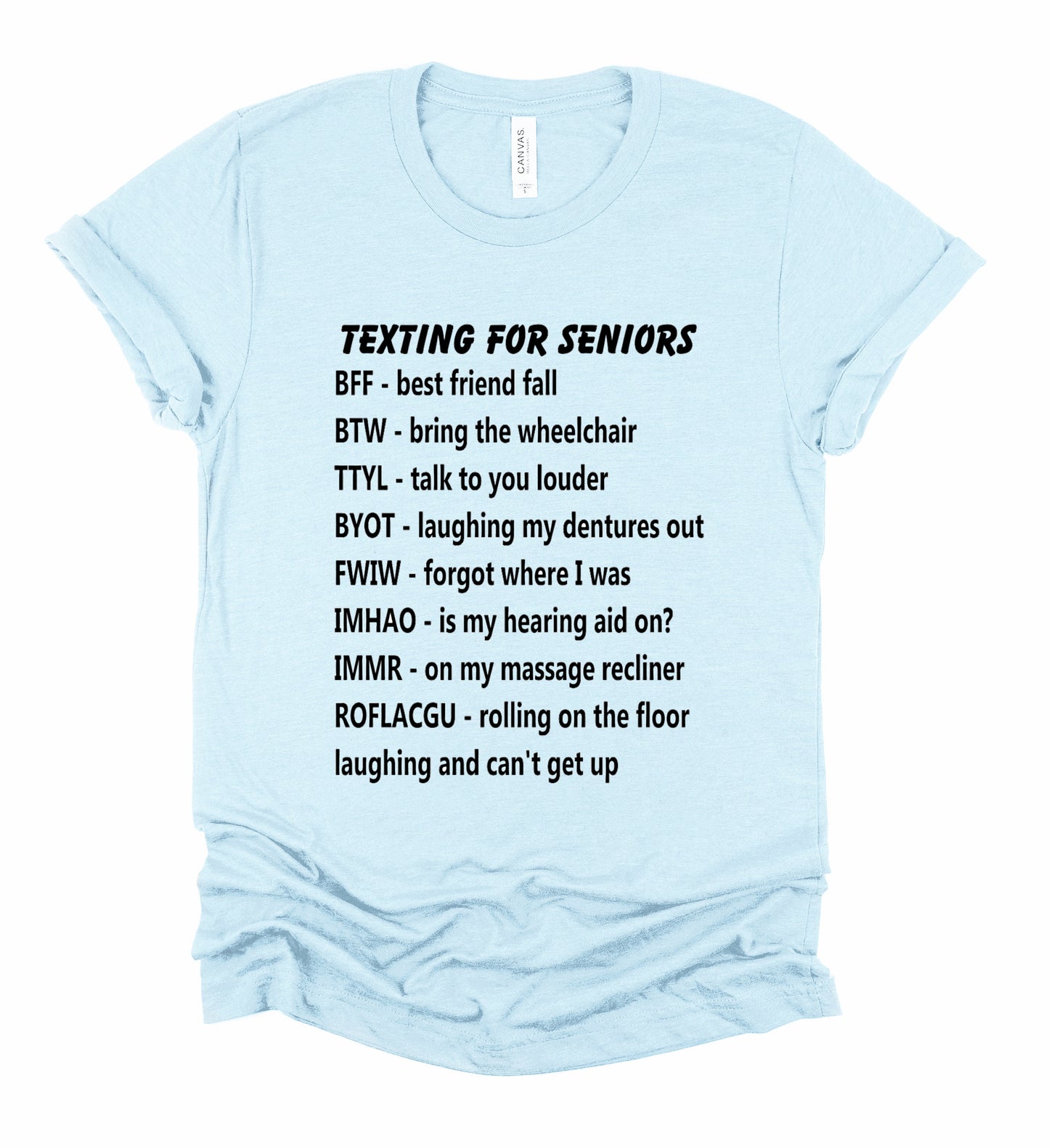 Texting for Seniors Unisex Graphic Tshirt