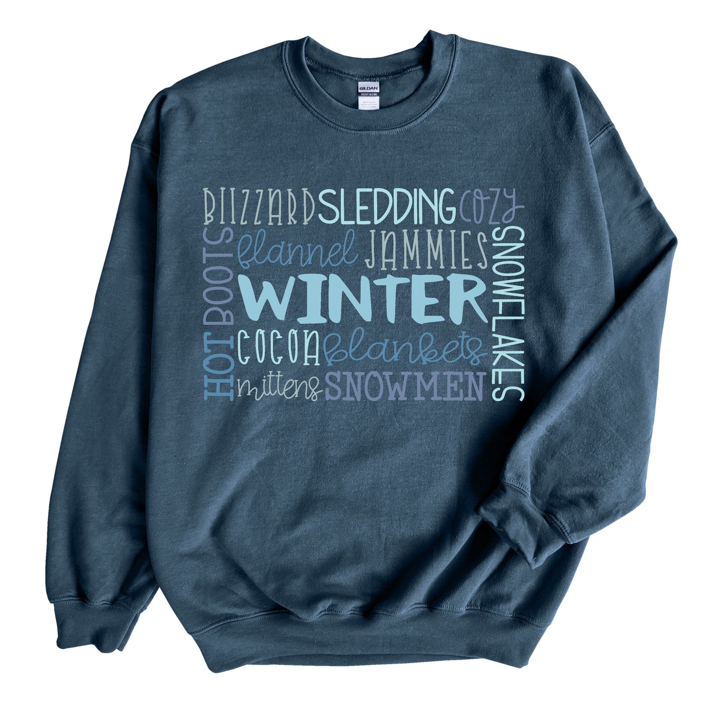 Winter Word Art Crewneck Sweatshirt